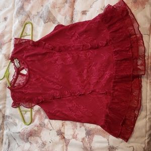 Crave Fame wine red lace crop top